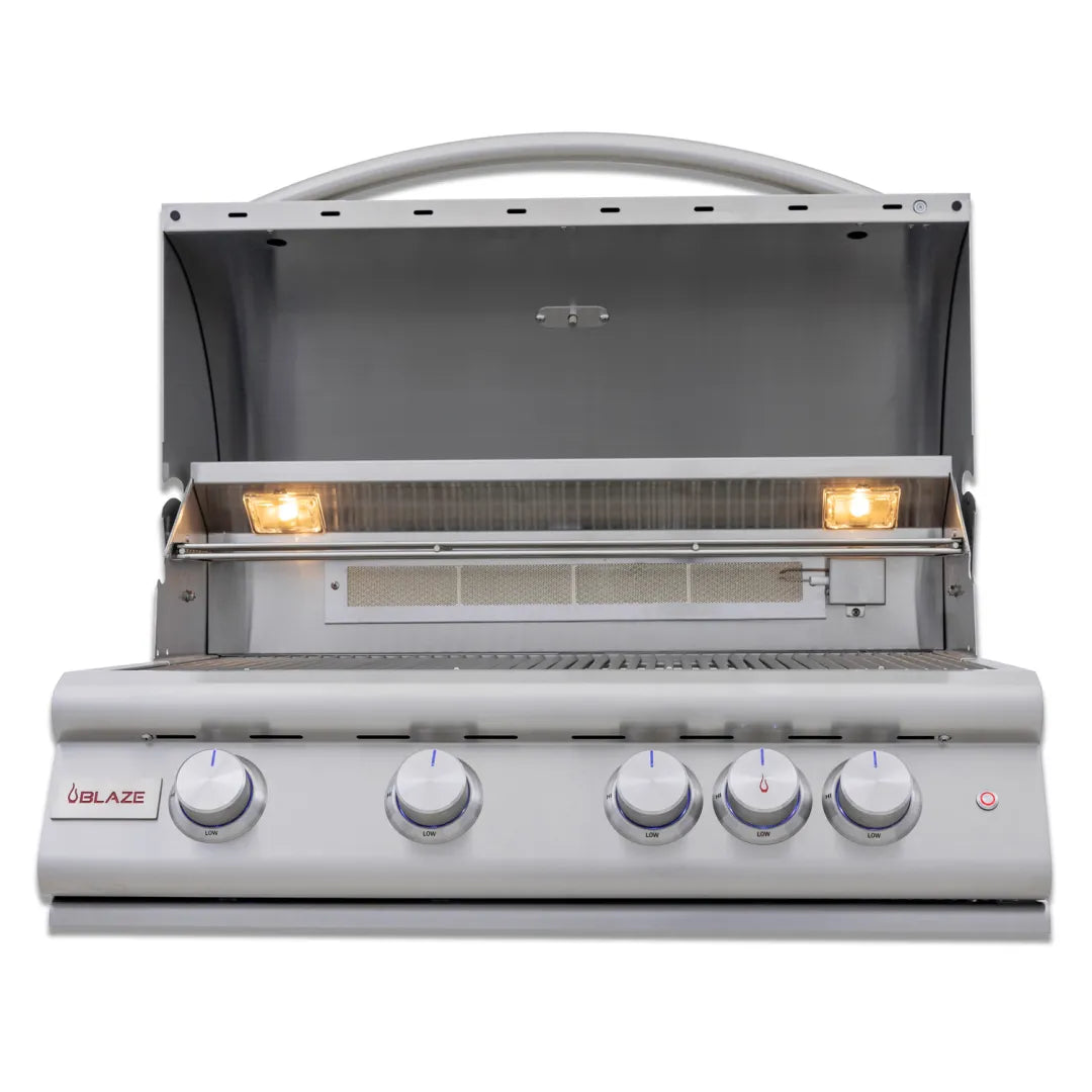 Blaze 32-Inch 4-Burner Premium LTE+ Gas Grill with Rear Burner and Built-in Lighting System NG