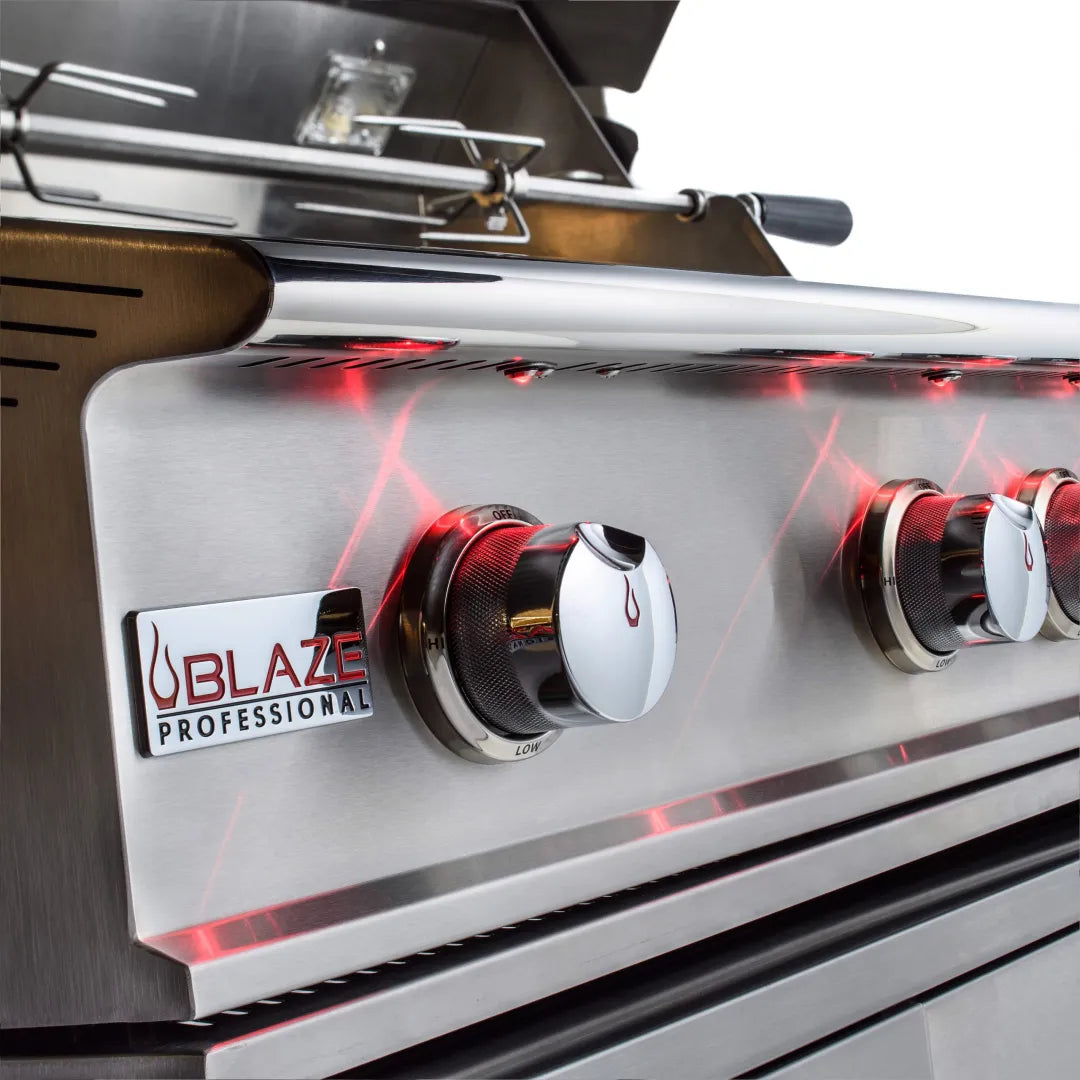 Blaze Professional 44-Inch 4 Burner Built-In Gas Grill With Rear Infrared Burner NATURAL GAS