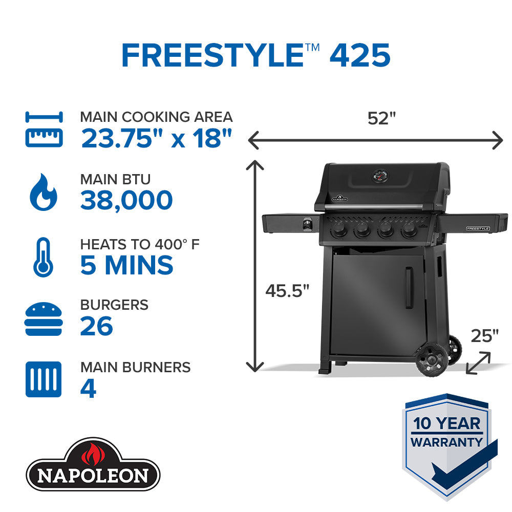 Freestyle® 425 Parrilla de Gas Negro Mate