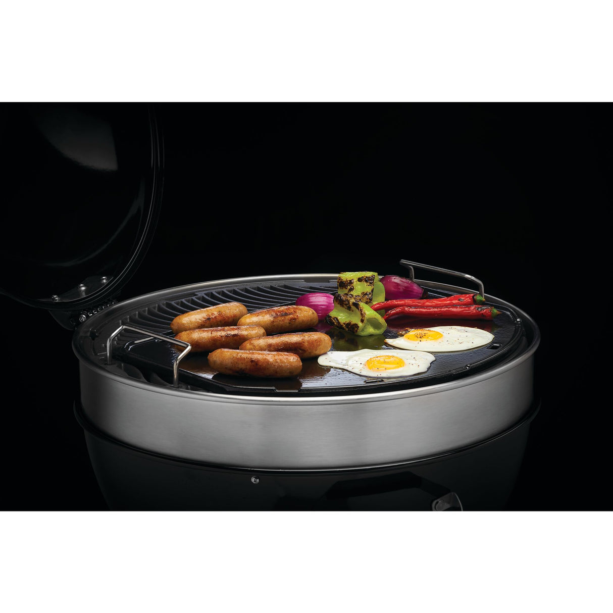 Plancha reversible de hierro fundido para parrillas de carbón de 22"