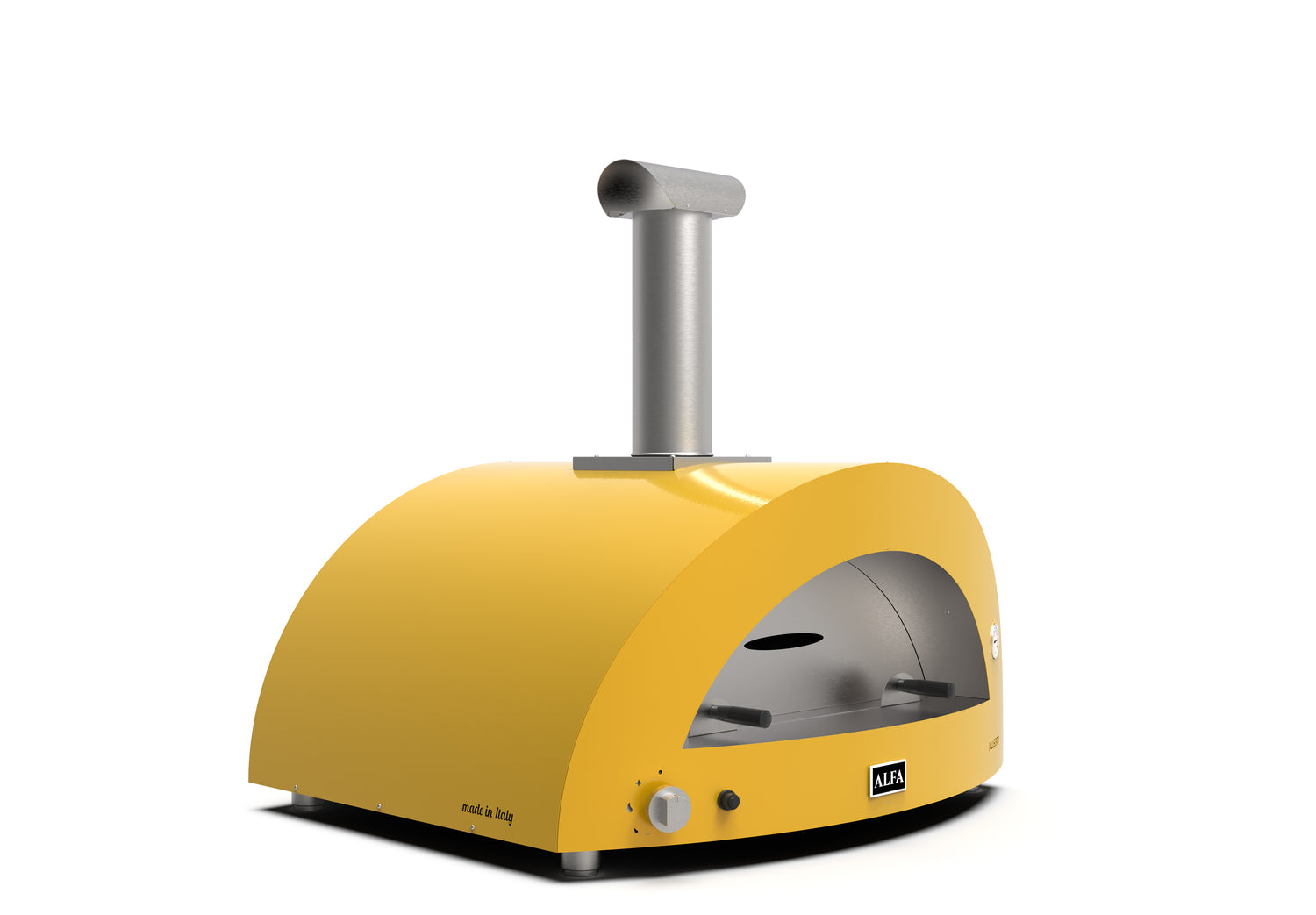 Horno para 5 Pizzas con Carrito línea Moderno Amarillo