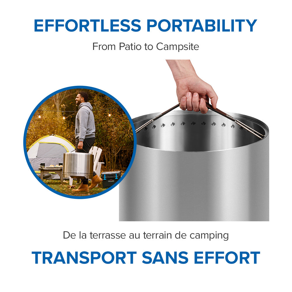 Timberwolf® Smokeless Fire Pit 18-inch, Stainless Steel