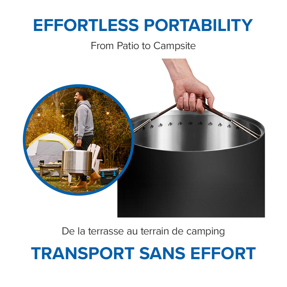 Timberwolf® Smokeless Fire Pit 18-inch, Negro Mate