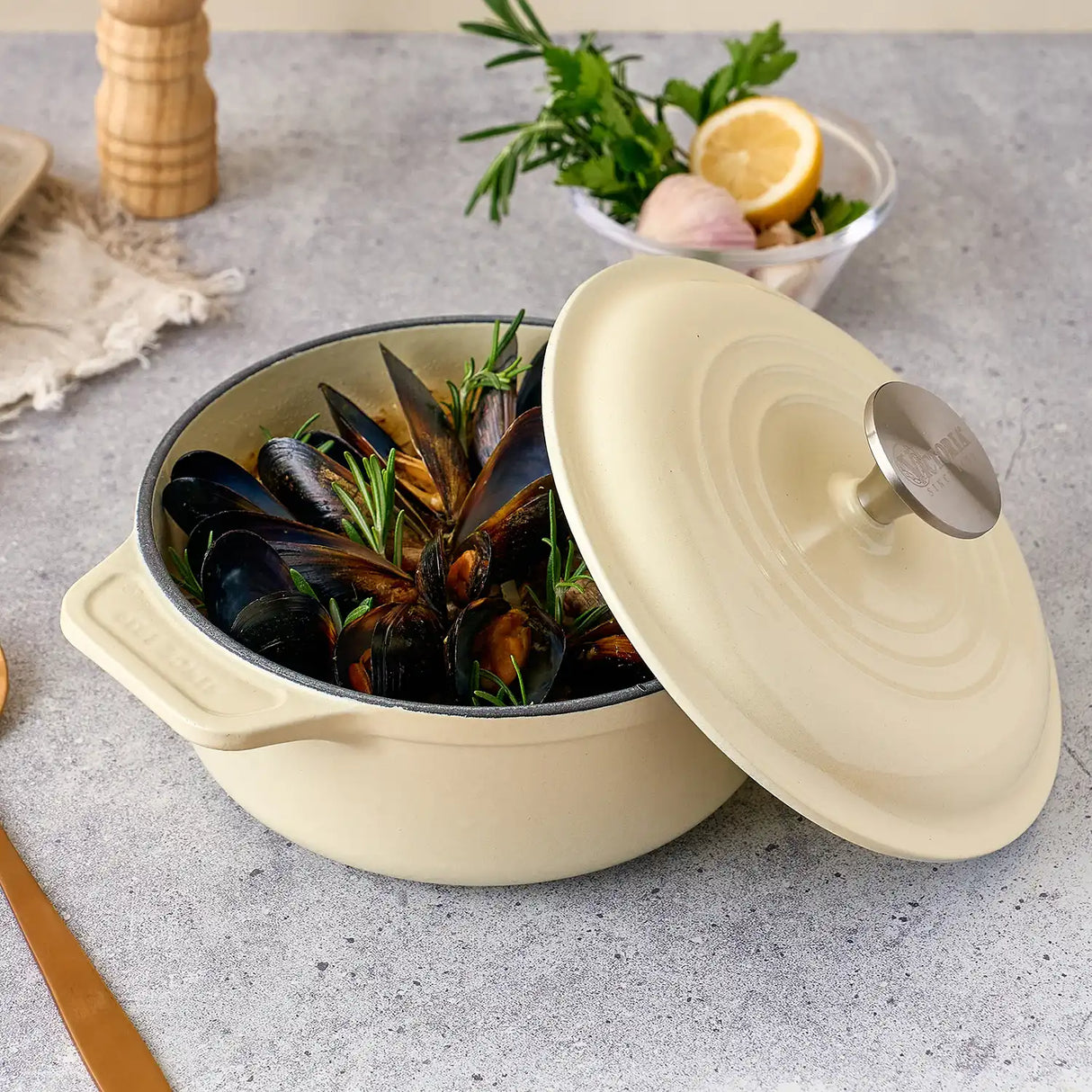 Horno Holandés 1,9 L Olla Esmaltada Sable