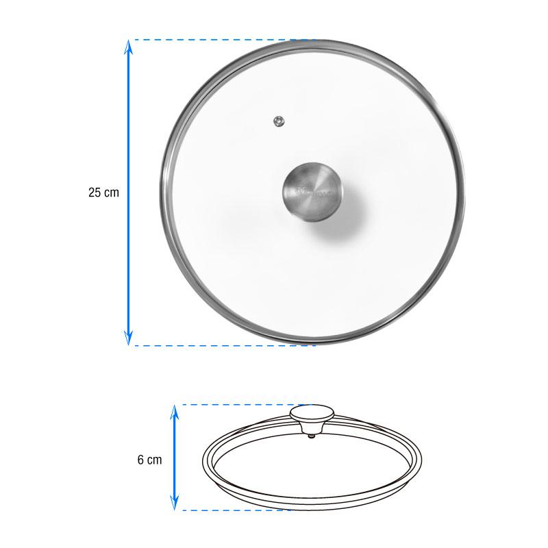 Tapa de Vidrio Templado (25 cm)