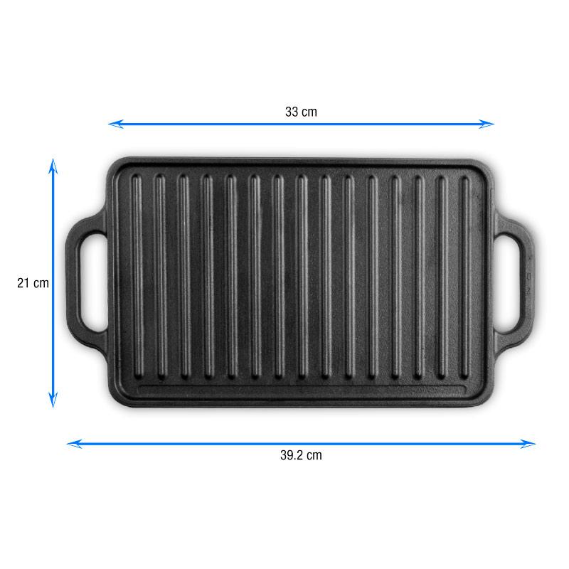 Plancha Reversible de Hierro Fundido Esmaltado (21 cm x 33 cm)