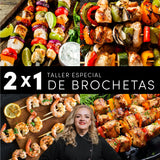 2x1 en Taller Especial de Brochetas con Chef Gidi - Jueves 28 Agosto
