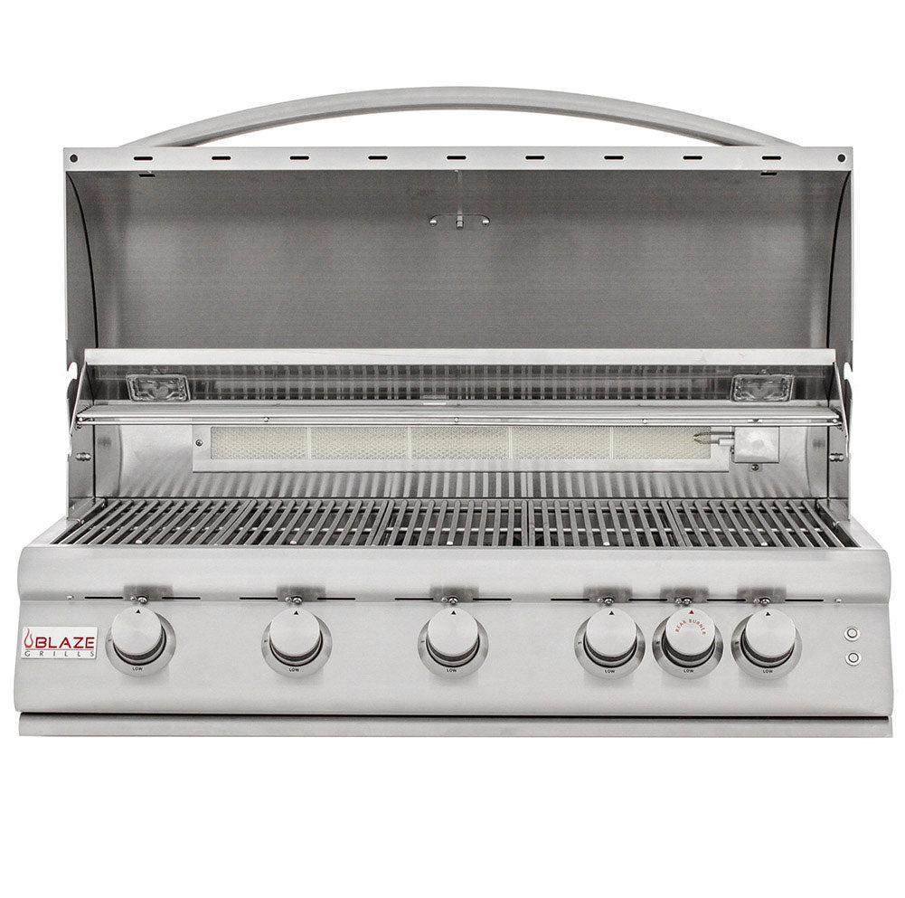 Blaze 40-Inch 5-Burner LTE Gas Grill with Rear Burner and Built-in Lighting System