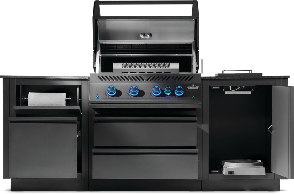 Kit de cocina exterior OASIS® Empotrable 700 Serie 32 con cubiertas de acero inoxidable