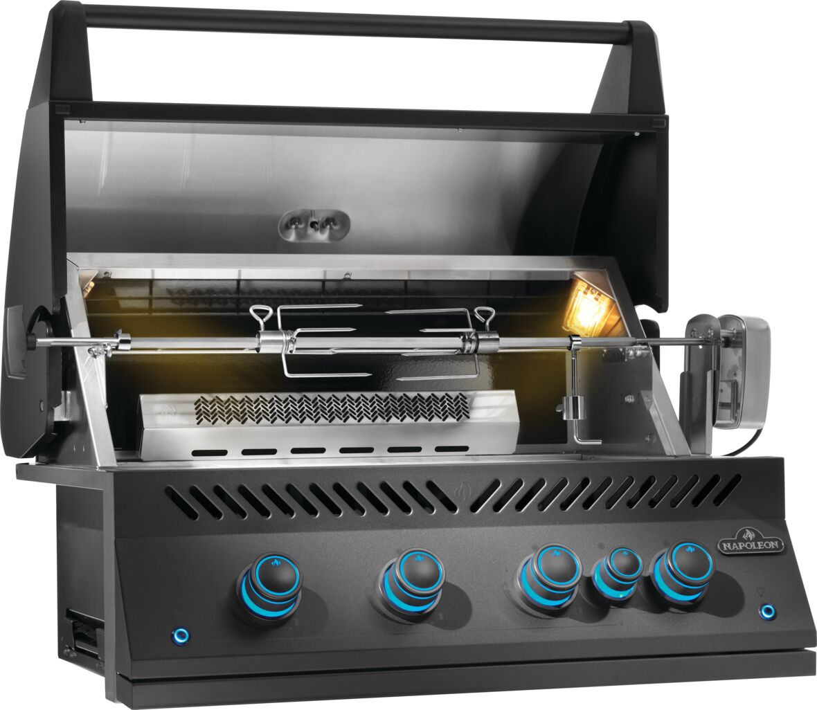 Serie 700 32" RB Integrada con quemador trasero infrarrojo Negro Mate (GAS LP)