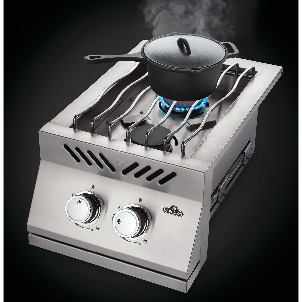 Built-in 500 Series Inline Dual Range Top Burner with Stainless Steel Cover GAS LP