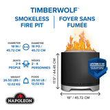 Timberwolf® Smokeless Fire Pit 18-inch, Negro Mate